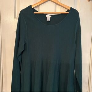 J. Jill Green Long Sleeve Yak Hair Sweater Dress Size L Petite‎